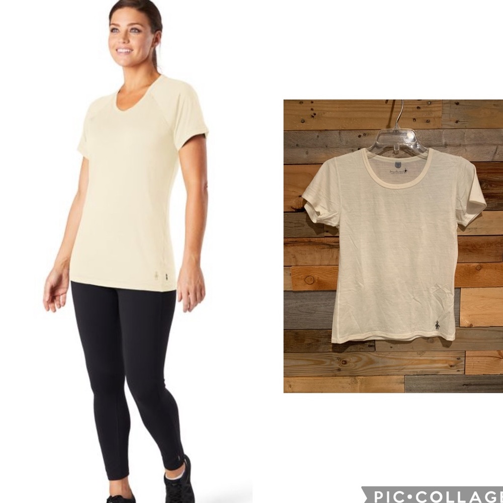 Smartwool Ivory Cream Base Layer T-Shirt 100% Merino Wool Size S
